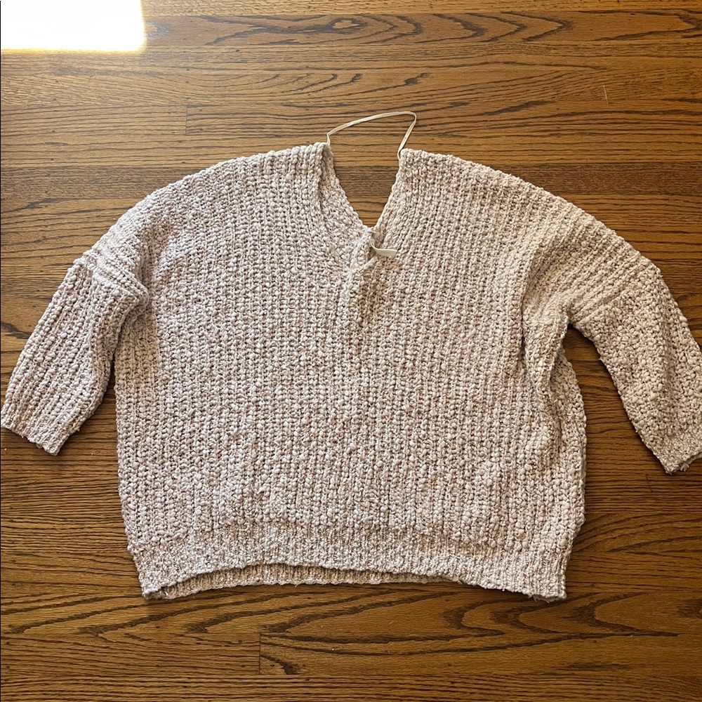 Wishlist Textured Knit Sweater in Tan